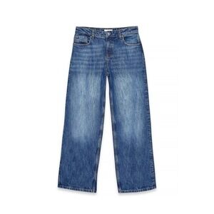 NA-KD Mid Waist Loose Straight Denim Mid Blue Size 29 Waist New With Tags